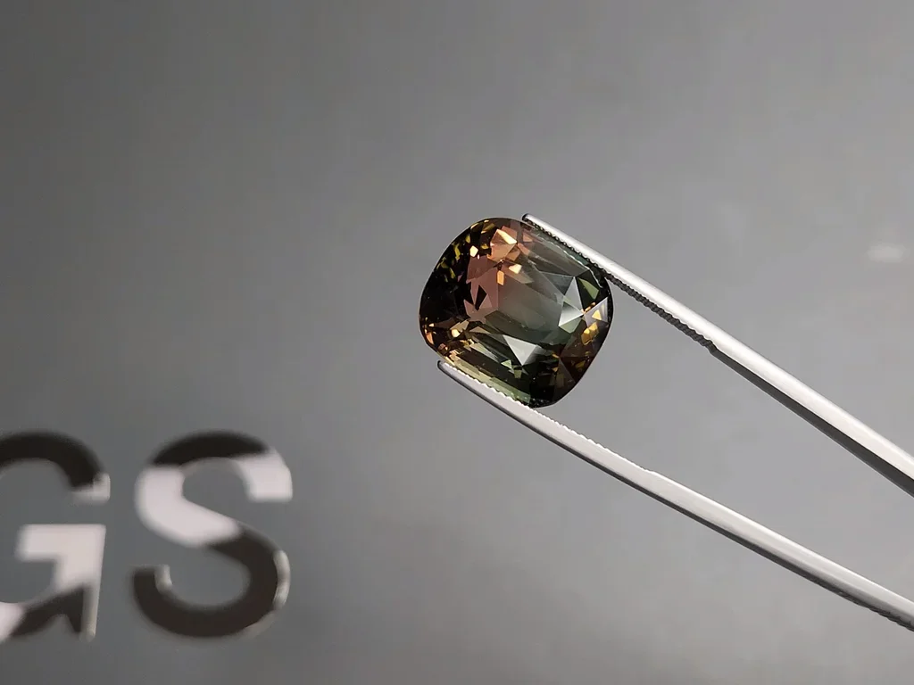 Bi-color tourmaline in cushion cut 24.95 carats, Mozambique  Image №3
