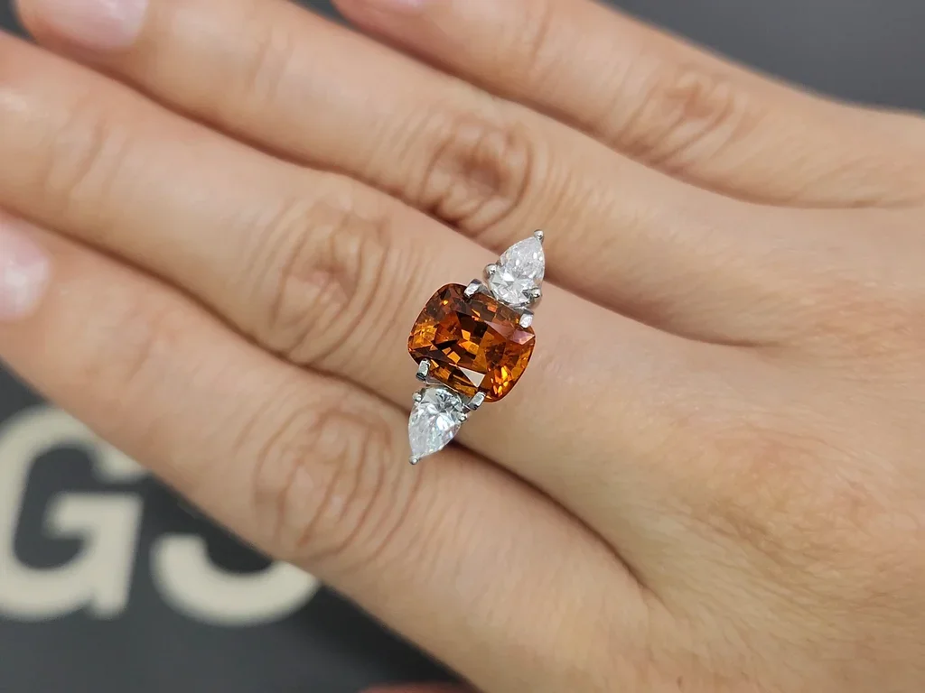 Deep orange clinohumite in cushion cut  2.96 carats, Afghanistan Image №5