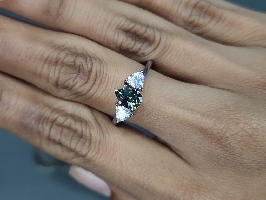 Teal sapphire pear cut 1.25 carats, Sri Lanka Image №4