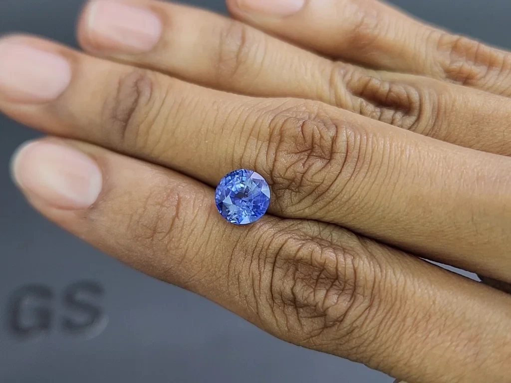 Unheated blue sapphire round cut  3.26 carats, Sri Lanka Image №2