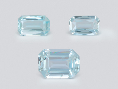 Set of aquamarines octagon cut  3.24 carats, Madagascar photo