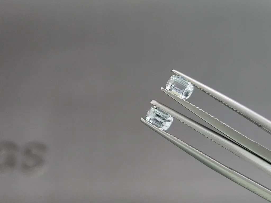 Set of aquamarines cushion cut 1.22 carats, Madagascar Image №4