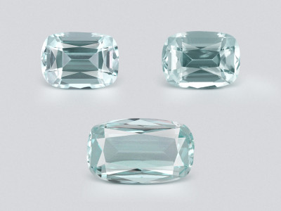 Set of aquamarines cushion cut 1.22 carats, Madagascar photo