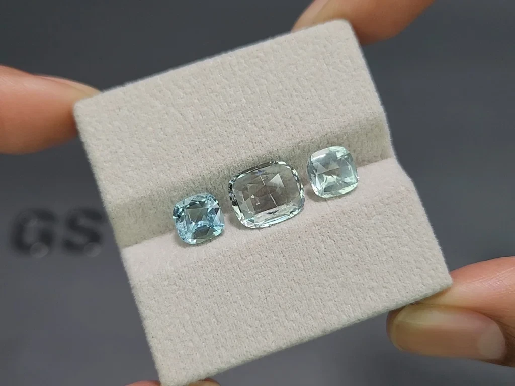 Set of aquamarines cushion cut 5.14 carats, Madagascar Image №5