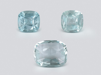Set of aquamarines cushion cut 5.14 carats, Madagascar photo