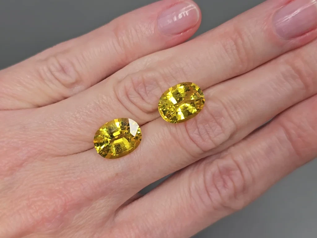 Set of Golden yellow sapphires in oval cut  26.75 carats, Sri Lanka Image №3
