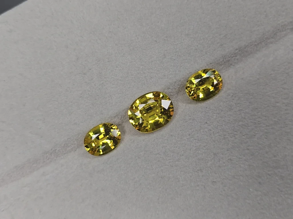 Set of Golden yellow sapphires in oval cut  26.75 carats, Sri Lanka Image №10