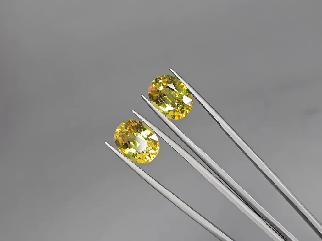 Set of Golden yellow sapphires in oval cut  26.75 carats, Sri Lanka Image №7