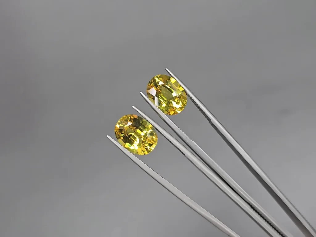 Set of Golden yellow sapphires in oval cut  26.75 carats, Sri Lanka Image №9