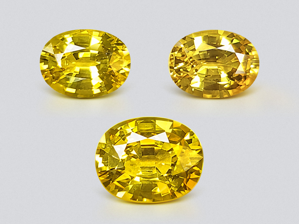 Set of Golden yellow sapphires in oval cut  26.75 carats, Sri Lanka Image №1