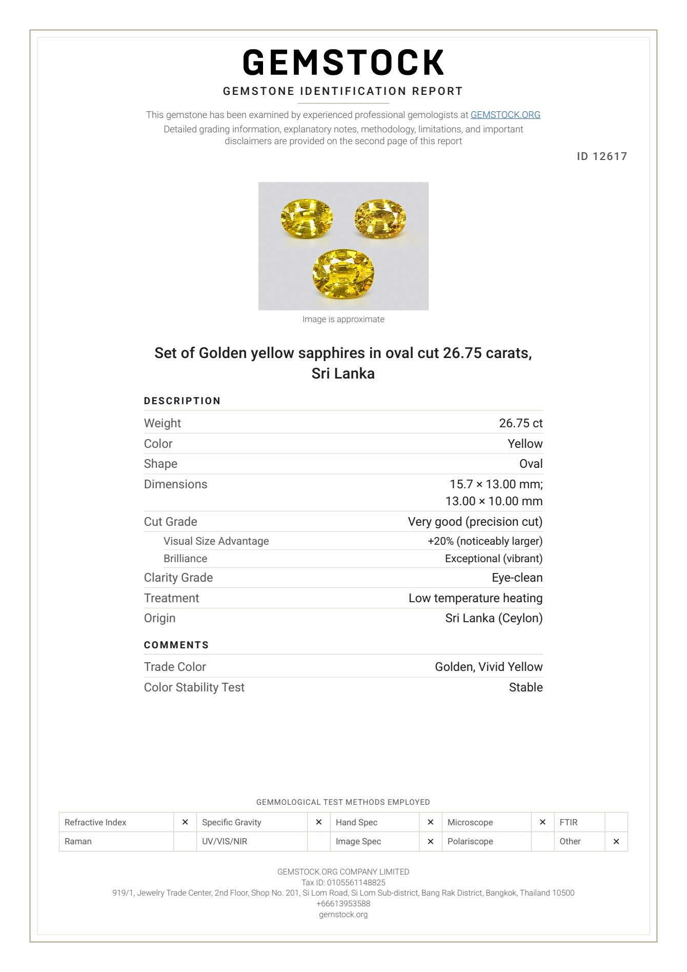 Set of Golden yellow sapphires in oval cut  26.75 carats, Sri Lanka Image №13