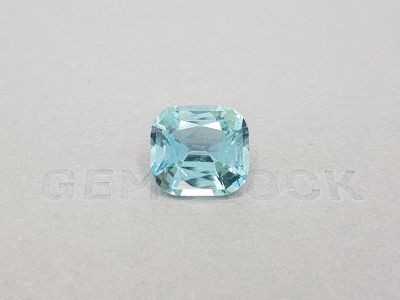 Intense cushion cut aquamarine 12.45 ct, Zambia, GFCO photo