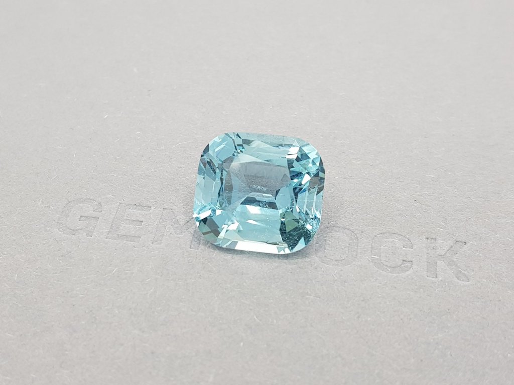 Intense cushion cut aquamarine 12.45 ct, Zambia, GFCO Image №2
