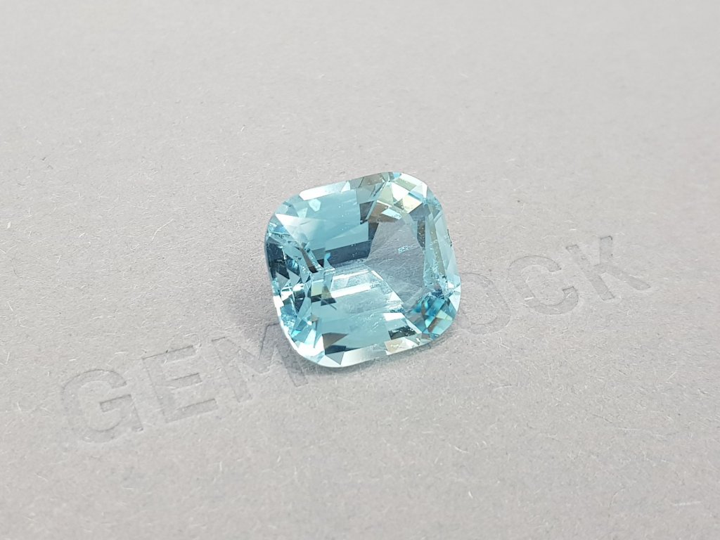 Intense cushion cut aquamarine 12.45 ct, Zambia, GFCO Image №3