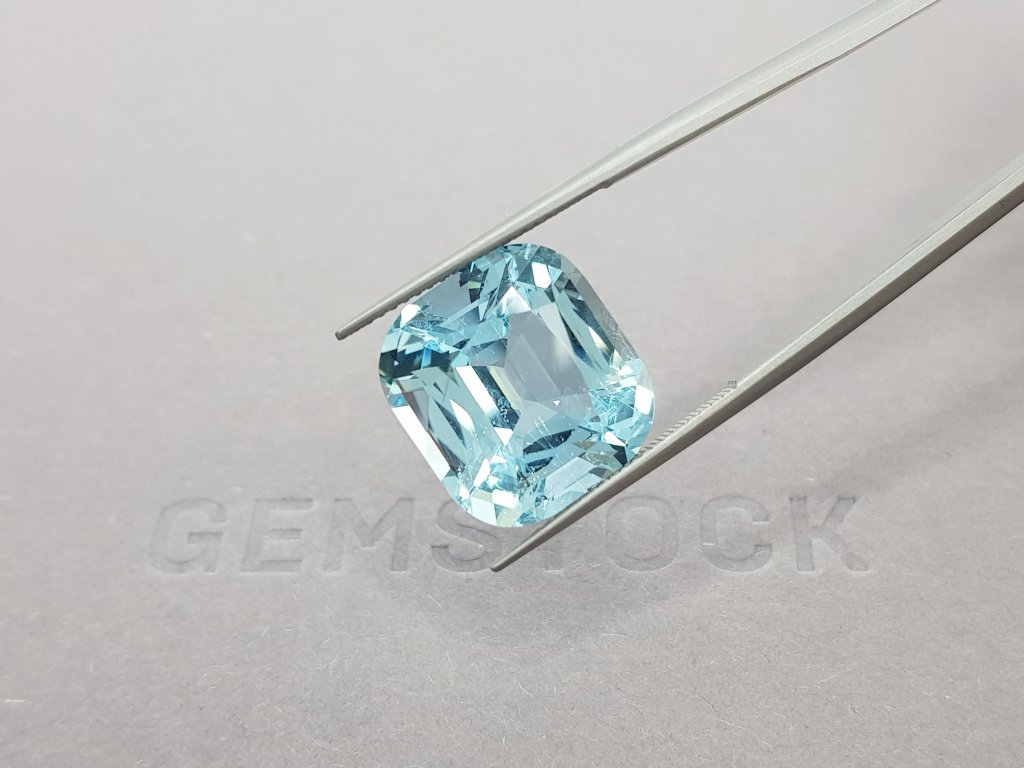 Intense cushion cut aquamarine 12.45 ct, Zambia, GFCO Image №4