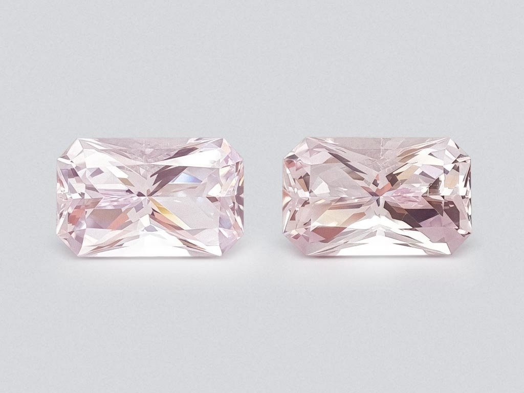 Pair of radiant cut pink morganites 10.24 carats, Africa Image №1