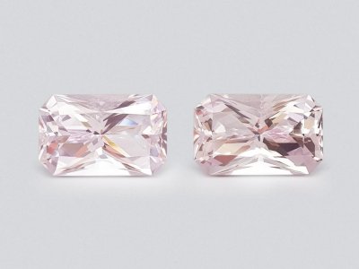 Pair of radiant cut pink morganites 10.24 carats, Africa photo