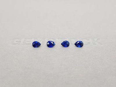 Set of pear-cut blue sapphires 1.02 ct photo