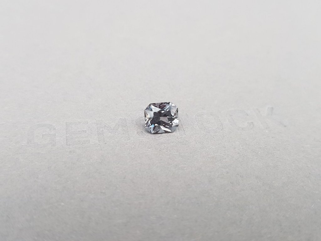 Steel gray spinel from Burma in radiant cut 1.38 ct Image №3