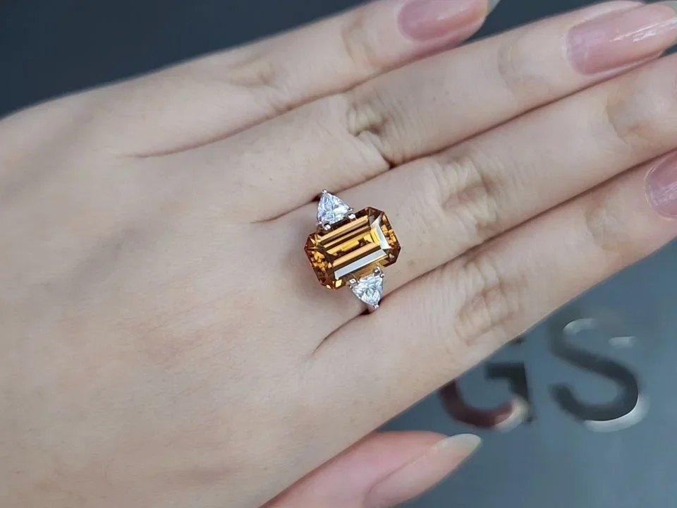 Orange-brown zircon in octagon cut 7.24 carats, Tanzania Image №5