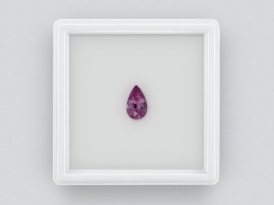 Unheated purple sapphire pear cut 1.37 carats, Madagascar  photo