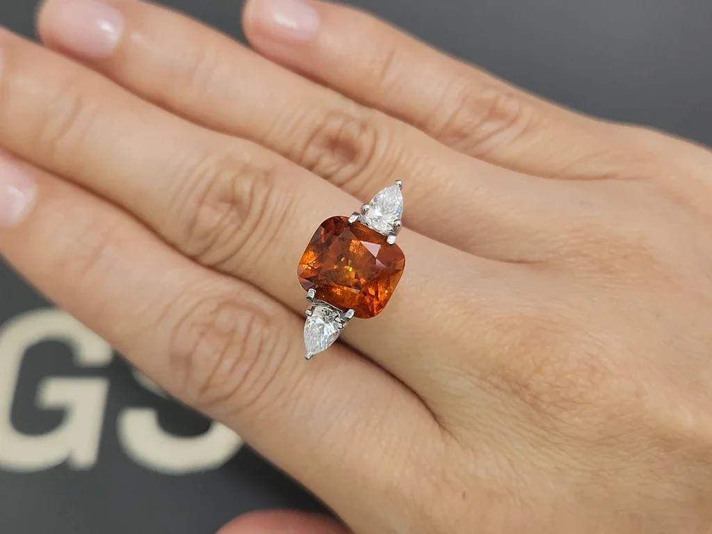 Deep orange clinohumite in cushion cut 6.77 carats, Afghanistan Image №5