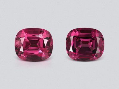 Pair of purple rhodolite in cushion cut 7.59 carats, Tanzania photo