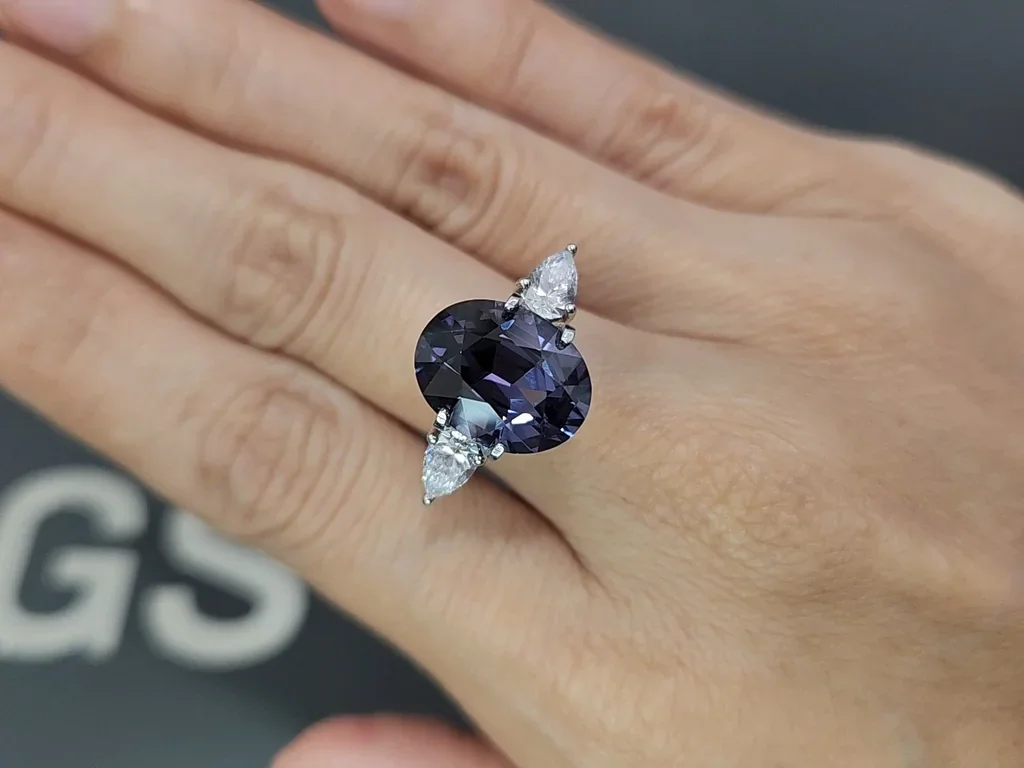 Purple spinel oval cut 6.93 carats, Tanzania Image №5