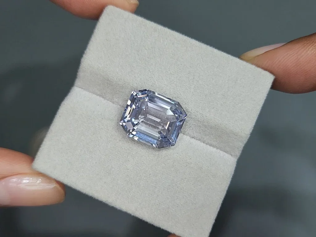 Unheated white saphir octagon cut 10.02 carats, Sri Lanka Image №4