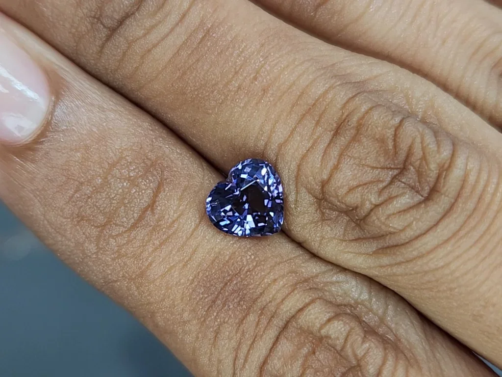 Purple spinel heart shape 1.56 carats, Tanzania Image №2