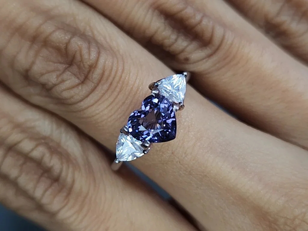 Purple spinel heart shape 1.56 carats, Tanzania Image №5