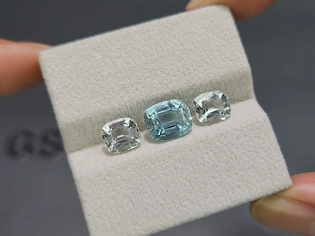 Set of aquamarines cushion cut 5.23 carats, Madagascar Image №5