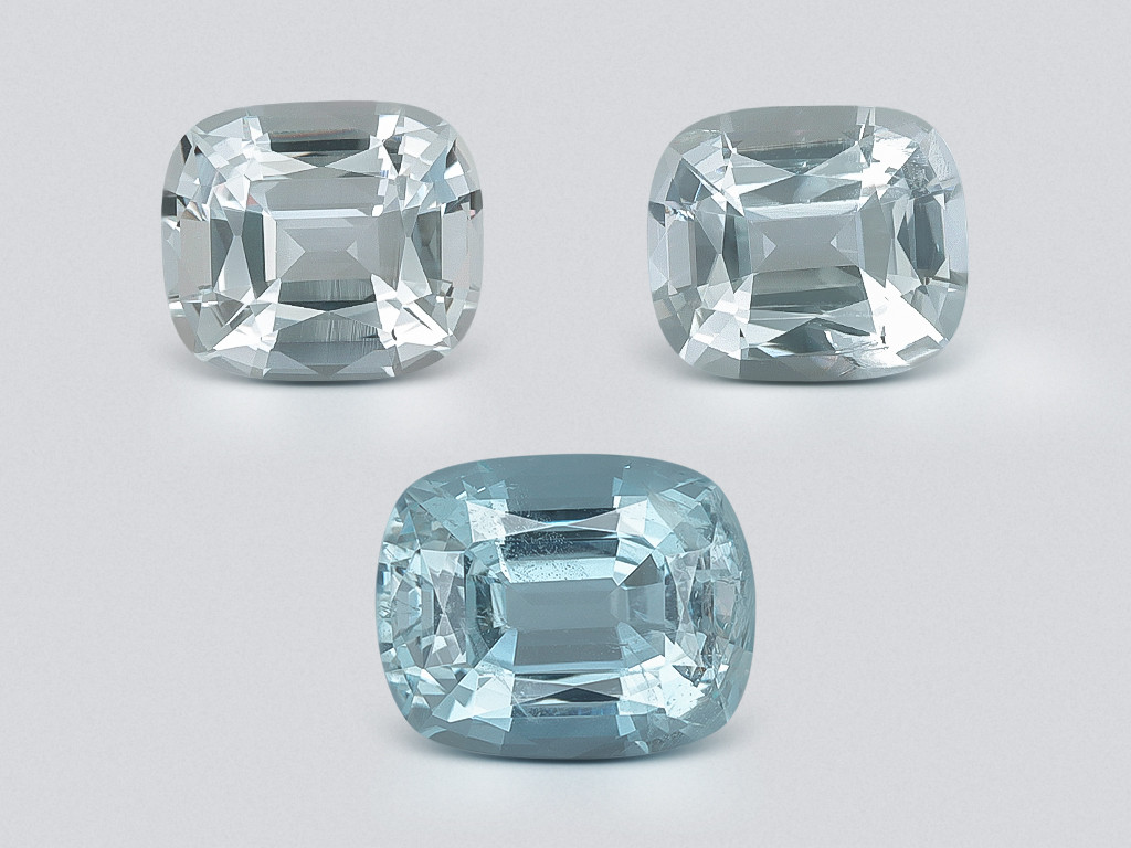 Set of aquamarines cushion cut 5.23 carats, Madagascar Image №1