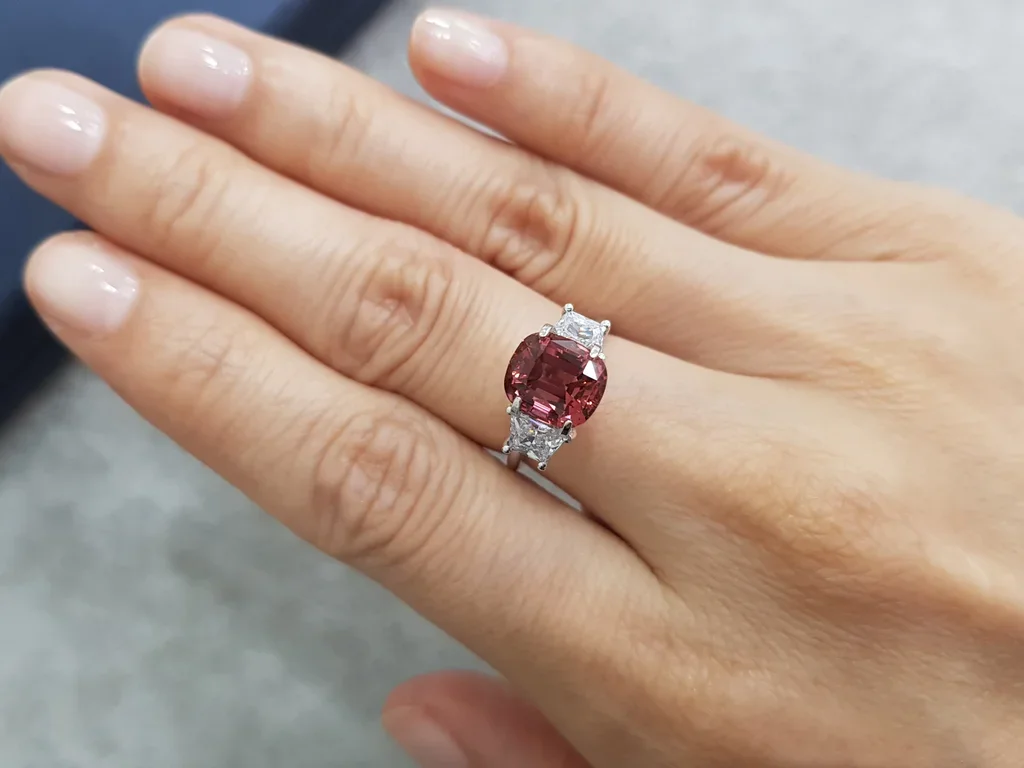 Cushion cut orange-red tourmaline 2.85 ct, Africa Image №2
