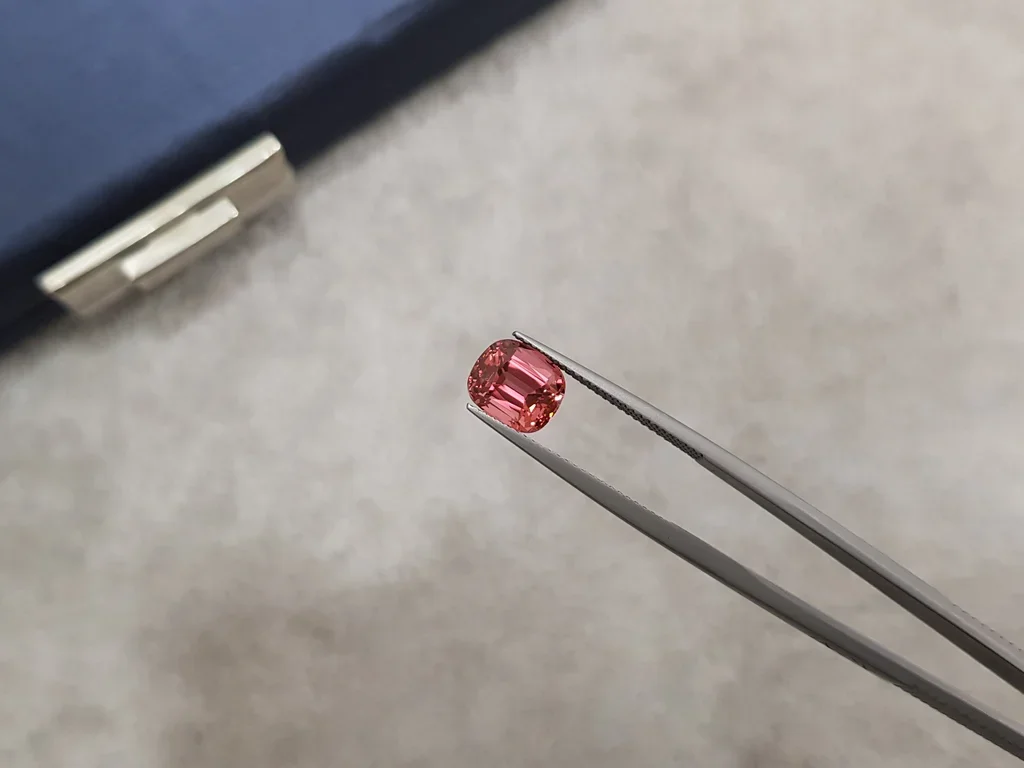 Cushion cut orange-red tourmaline 2.85 ct, Africa Image №3