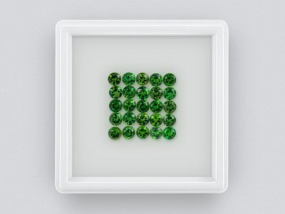 Lot of bright green chrome tourmalines in round cut 3.21 carats, Tanzania  photo
