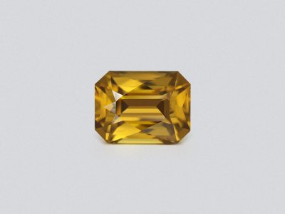 Yellow-brown zircon in radiant cut 11.42 carats, Tanzania  photo