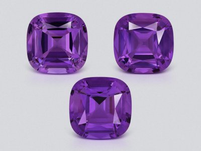 Set of amethysts cushion cut 38.72 carats, Brazil  photo