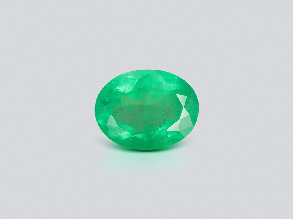 Huge Intense green emerald in oval cut 48.33 carats, Colombia Image №1