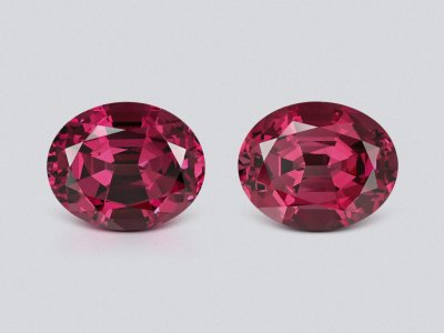 Pair of purple rhodolite oval cut 10.27 carats, Tanzania photo