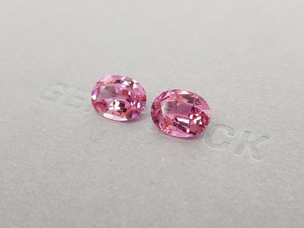 Pair of pink spinels 8.70 ct, Tajikistan, GRS Image №4