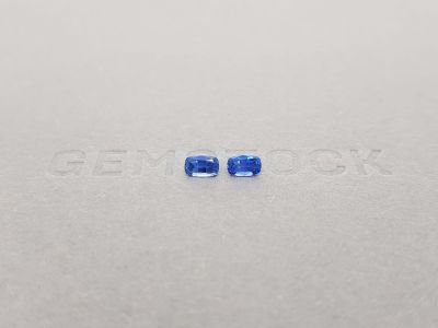 Pair of blue cushion cut sapphires 0.73 ct photo