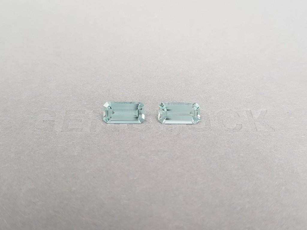 Pair of octagon cut aquamarines 1.47 ct, Madagascar Image №1