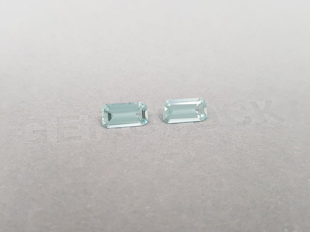 Pair of octagon cut aquamarines 1.47 ct, Madagascar Image №2