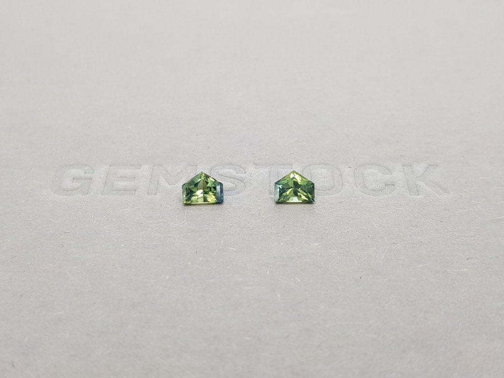 Pair of unheated blue-green sapphires 0.92 ct, Madagascar Image №2