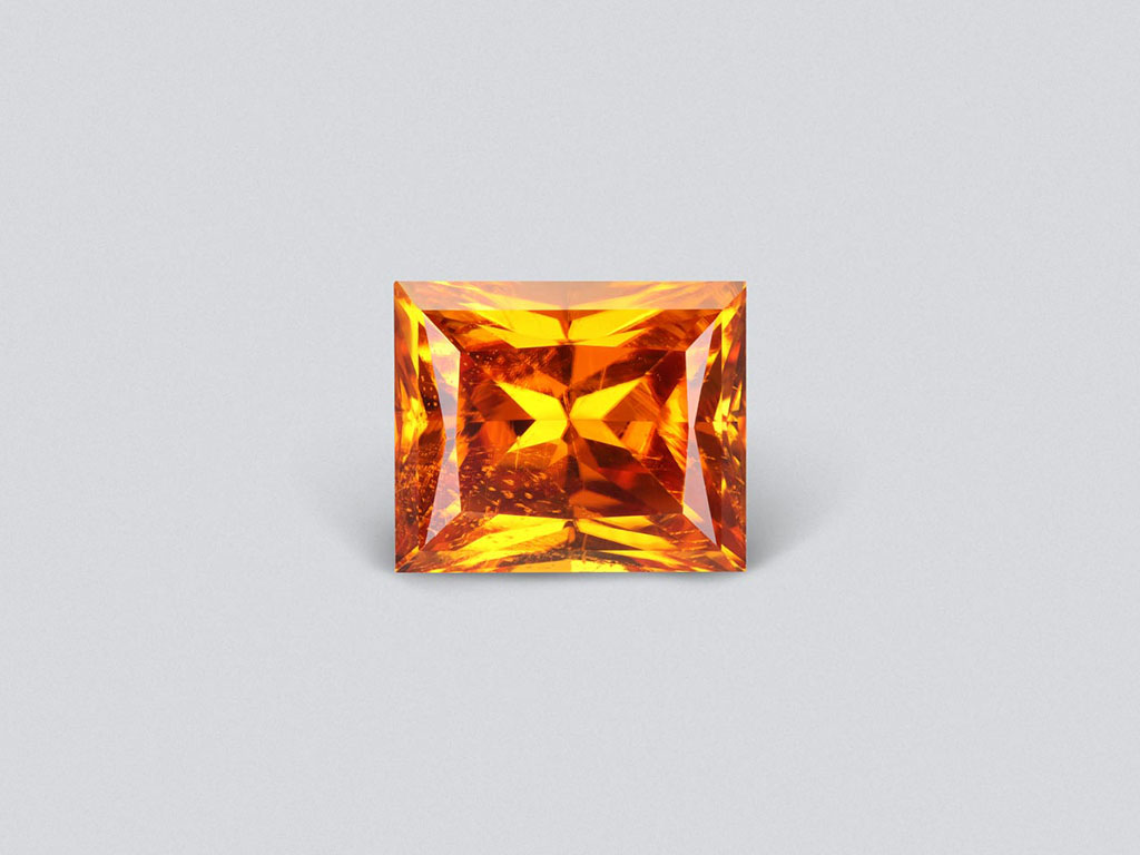 Rare vivid orange baguette-cut clinohumite 2.87 ct, Afghanistan Image №1
