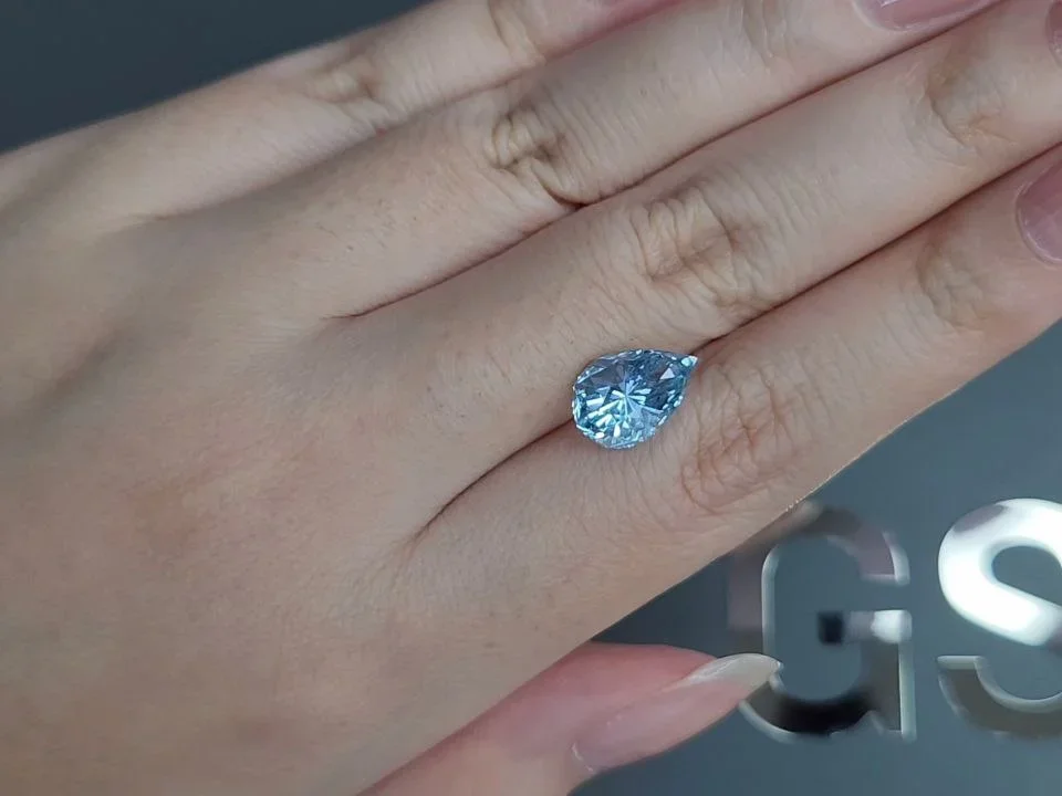 Light blue pear-cut aquamarine 3.25 carats, Madagascar  Image №2