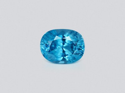 Large blue zircon in oval cut 12.98 carats, Cambodia  photo