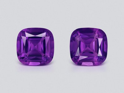 Pair of amethysts cushion cut 30.56 carats, Brazil  photo