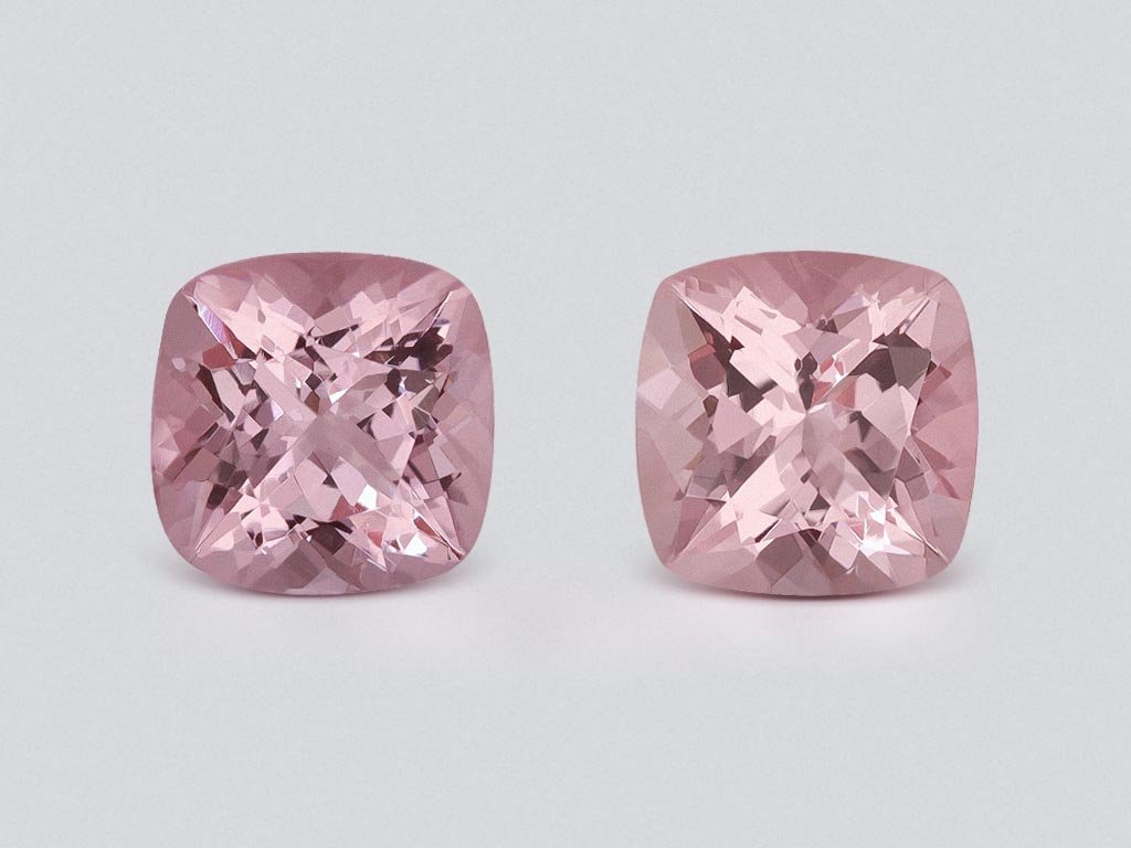 Pair of pink morganites in cushion cut  2.82 carats, Madagascar Image №1
